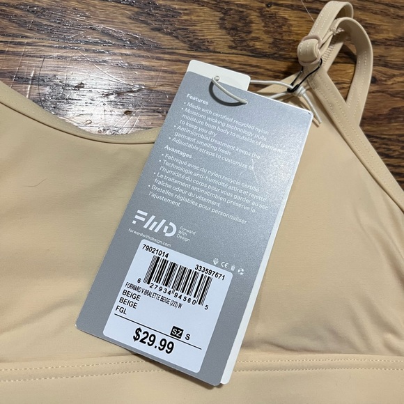 FWD (Forward with Design) beige adjustable V cut bralette - size small - Picture 3 of 3
